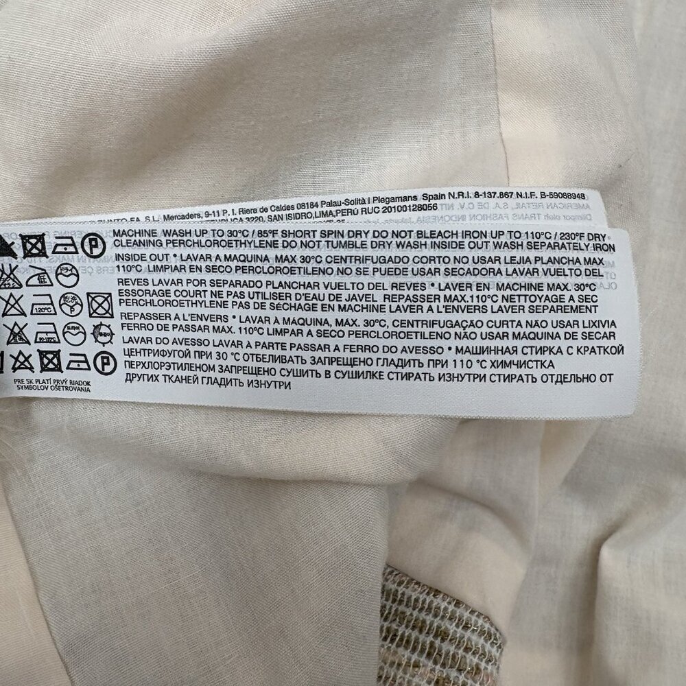MNG Casual Women's Jacket Size 4 Beige Full Zip Lined Pockets Long Sleeves EUC - Picture 14 of 14
